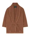 Alanui Finest Fringed Belted Cardigan In Brown
