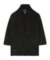 Alanui Luxe Fringed Long Shawl Collar Knitwear In Black