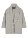 Alanui Luxe Knit Shawl Collar Cardigan In Gray