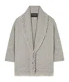 Alanui Luxe Knit Shawl Collar Cardigan In Gray