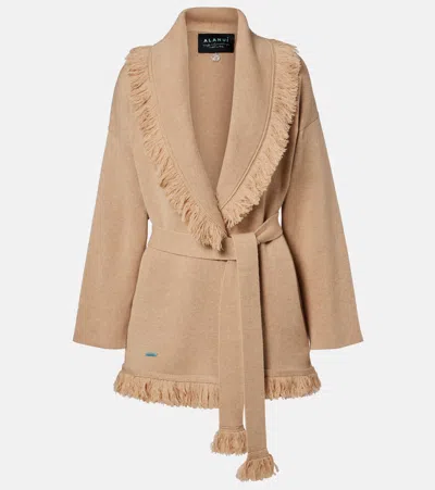 Alanui Finest Fringed Cashmere And Cotton Cardigan In Neutral