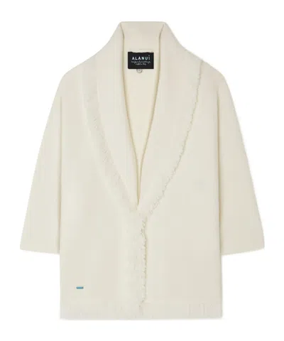 ALANUI FINEST FRINGED SHAWL-COLLAR CARDIGAN