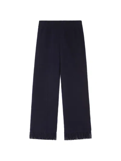 Alanui Finest Fringed-hem Trousers In Black