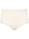 Alanui Finest High-waist Ribbed Shorts In Neutrals