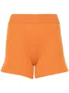 Alanui Finest Ribbed-knit Shorts In Orange