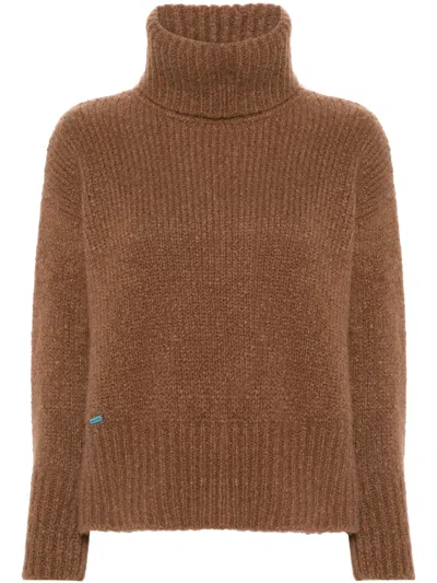 Alanui Finest Roll-neck Jumper In Brown