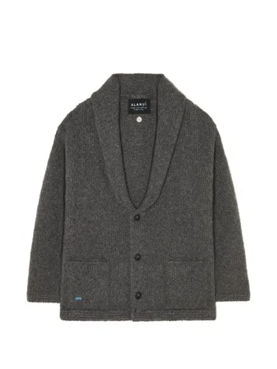 Alanui Finest Shawl-collar Cardigan In Gray