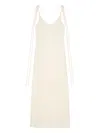 Alanui Finets Tied-strap Side-split Maxi Dress In Neutral