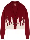 Alanui Flame-motif Cropped Cardigan In Rot