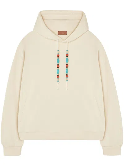 Alanui French Terry Drawstring Hoodie In Neutrals