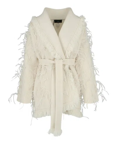 Alanui Fringe And Feather Cardigan