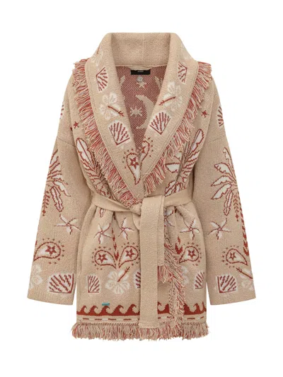 Alanui Fringe Jacquard Cardigan In Multi