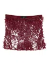 Alanui Fringe Mini Skirt In Burgundy