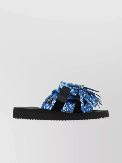 ALANUI FRINGE SANDALS WITH SIDE BUCKLE AND OPEN TOE