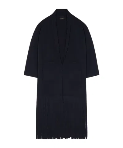 Alanui Fringed Belted Coat In Black