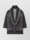 Alanui Fringed Belted Long Shawl Collar Cardigan In Black