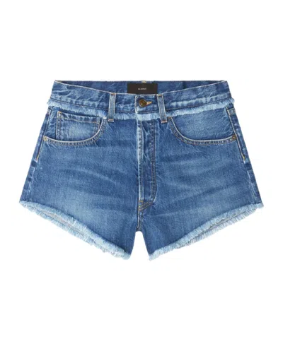 ALANUI FRINGED COTTON-DENIM SHORTS