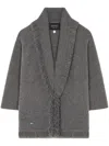 Alanui Fringed-edge Cashmere-blend Cardigan In Grey