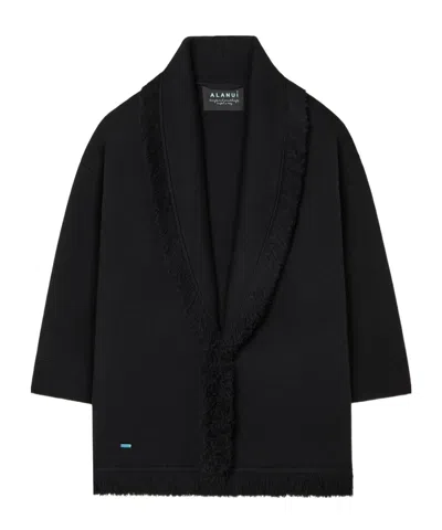Alanui Fringed Finest Coat In Black