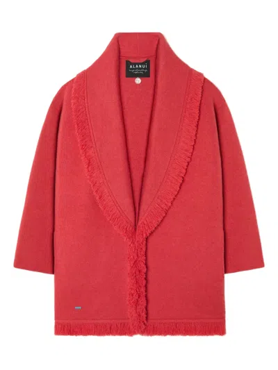 Alanui Fringed Finest Coat In Red