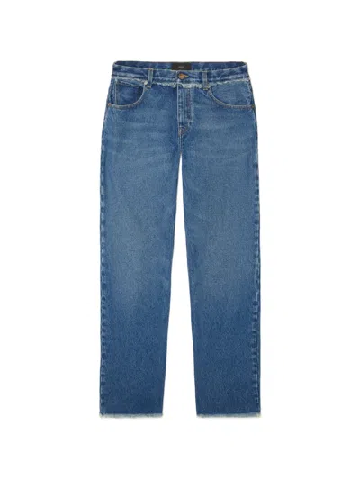 Alanui Fringed Jeans In Blue
