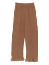Alanui Fringed Knitted Trousers In Brown