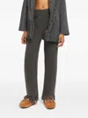 Alanui Fringed Knitted Trousers In Gray