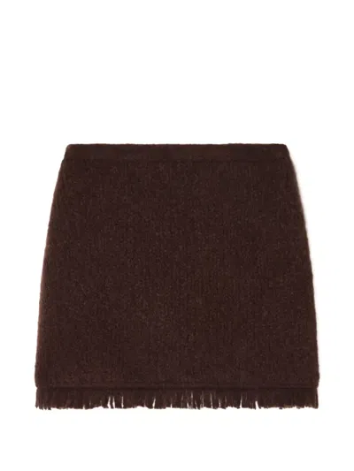 Alanui Fringed Mini Skirt In Brown