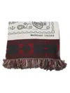 Alanui Fringed Multicolor Wool Scarf With Geometric Motifs In Brown