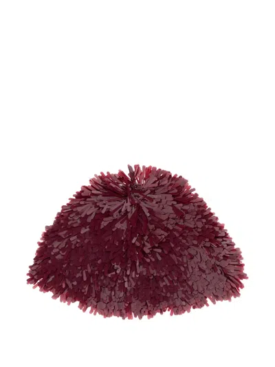 Alanui Fringed Sequined Hat In Red