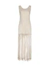 Alanui Monsoon Fringed Maxi Dress In Beige
