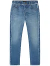 Alanui Fringed Straight Jeans In Blue