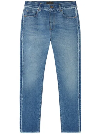 Alanui Fringed Straight Jeans In Blue