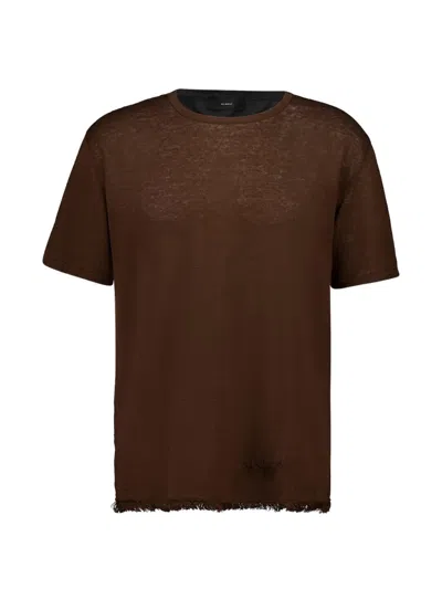 Alanui Fringed T-shirt In Brown