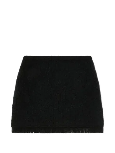 Alanui Fringe-trim Mini Skirt In Black