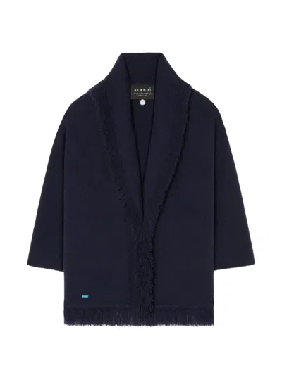 Alanui Fringe-trim Shawl-lapel Cardigan In Black