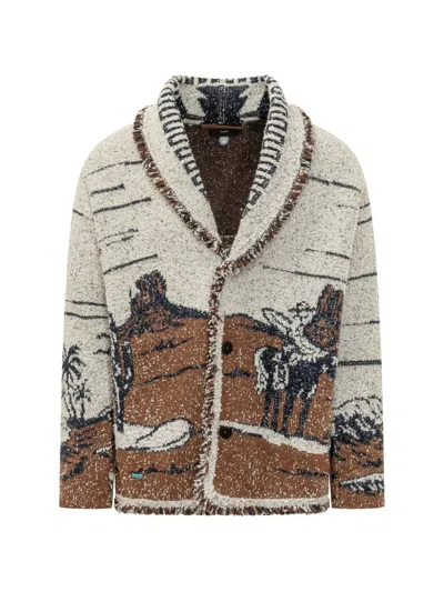 Alanui Fringe-trimmed Cardigan In Gray