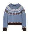 Alanui Geometric Pattern Wool Crewneck Sweater In Blue