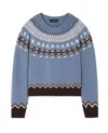 Alanui Geometric Pattern Wool Crewneck Sweater In Blue
