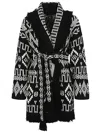 Alanui Belted Fringed Wool-blend Jacquard Cardigan