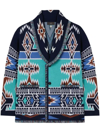 Alanui Geometric Roots Cardigan In Blau