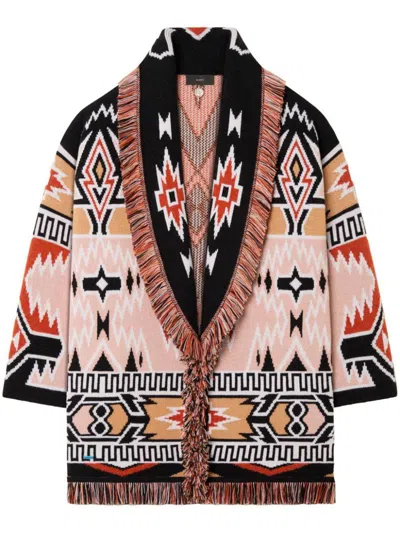 Alanui Geometric Roots Wool Cardigan In Multi