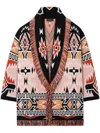 Alanui Geometric Roots Cardigan With Vibrant Fringe Trims In Pink