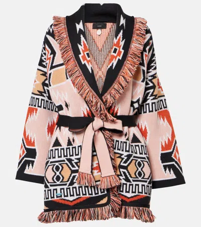 ALANUI GEOMETRIC ROOTS WOOL JACQUARD CARDIGAN
