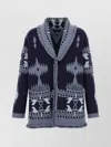 Alanui 'geometric Shawl Collar Cardigan With Fringed Edges'