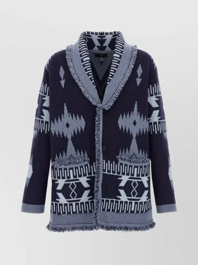 ALANUI 'GEOMETRIC SHAWL COLLAR CARDIGAN WITH FRINGED EDGES'