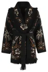 Alanui Cardigan In Multicolor Wool In Black
