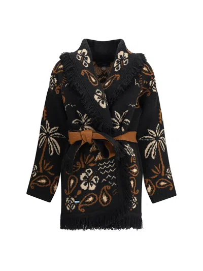 Alanui Glimpse Of Eden Cardigan In Black
