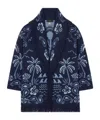 Alanui Palm-tree Fringed Cardigan In Blue