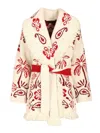 Alanui Embroidered Wool Blend Glimpse Of Eden Cardigan In Neutral